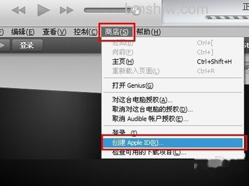 点击下拉栏中的创建APPLE ID 点击下拉栏中的创建APPLE ID