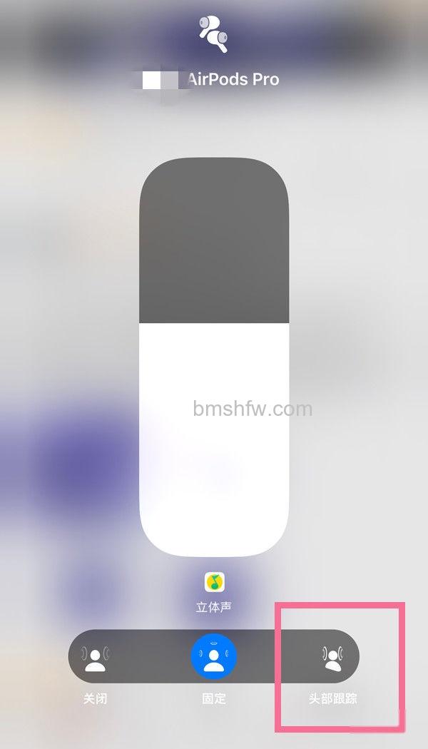 选择头部追踪选项
