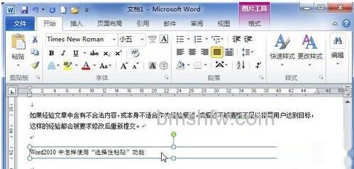 Word2010中怎样使用选择性粘贴功能5 Word2010中怎样使用选择性粘贴功能5