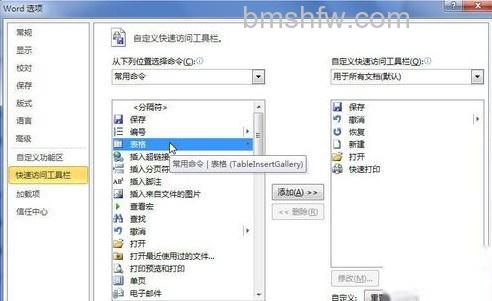Word2010快速访问工具栏添加命令9 Word2010快速访问工具栏添加命令9