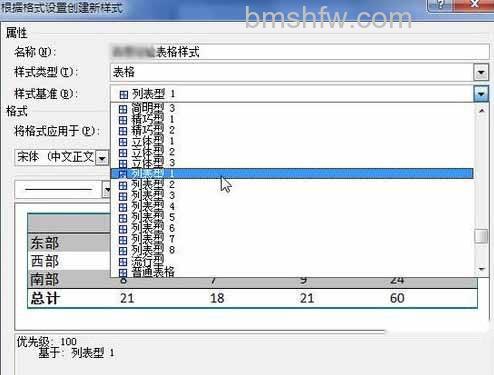 Word2010创建自定义表格样式7 Word2010创建自定义表格样式7