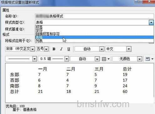 Word2010创建自定义表格样式5 Word2010创建自定义表格样式5
