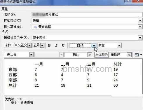 Word2010创建自定义表格样式10 Word2010创建自定义表格样式10