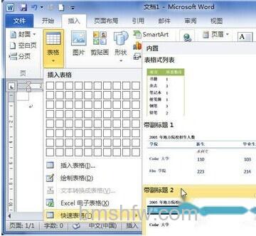 Word2010怎么使用模板制作表格4