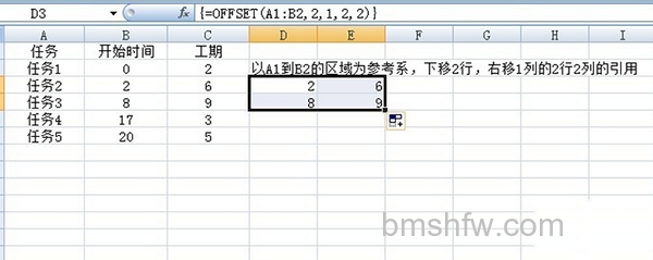 offset函数的使用方法 offset函数的使用方法