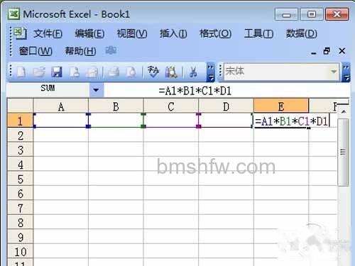 excel乘法函数_在E1单元格中输入乘法公式 excel乘法函数_在E1单元格中输入乘法公式