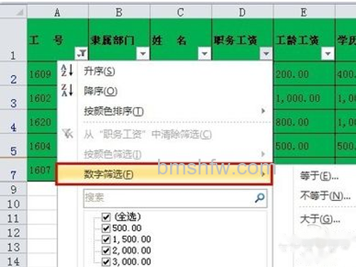 Excel中筛选功能使用方法/自定义筛选步骤1 Excel中筛选功能使用方法/自定义筛选步骤1