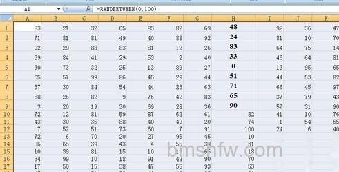 Excel利用函数随机生成大量数字5 Excel利用函数随机生成大量数字5