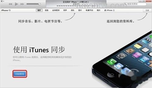 点击开始即可跳转至iTunes摘要页面 点击开始即可跳转至iTunes摘要页面