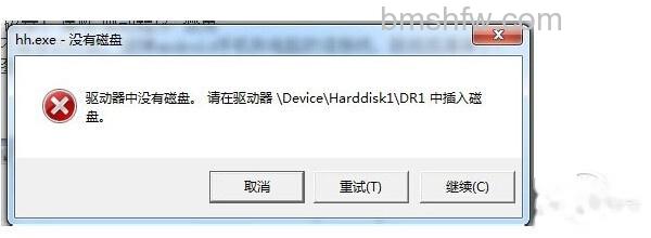 驱动器中没有磁盘 驱动器中没有磁盘