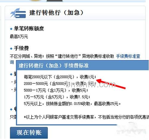 【建行网银转账手续费】步骤7