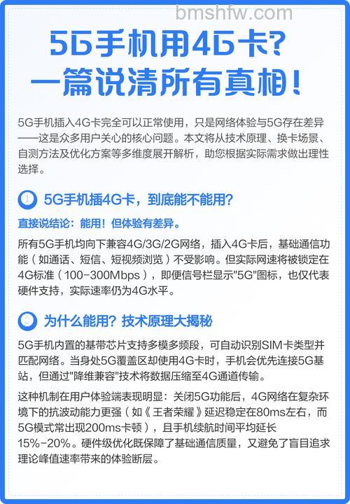 5G手机能用4G卡吗?答案与详细解答