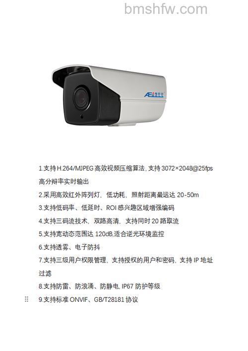 百万高清网络摄像机型号及相关特点介绍