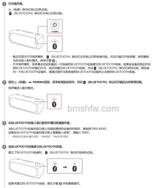 索尼SRS-XB30蓝牙音响连接交流电源插座教程