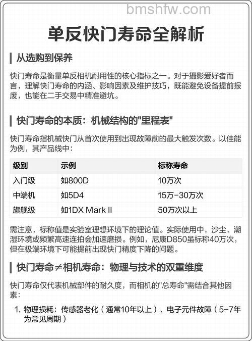 单反快门寿命到了会怎么样?详细解答