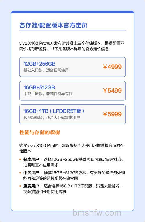 vivo X100 Pro价格多少?价格介绍详解