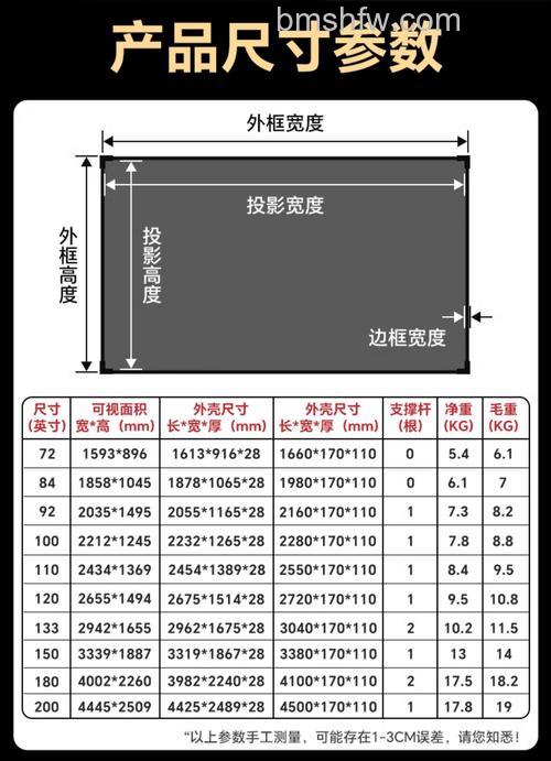 家庭影院之选:120寸投影幕尺寸、材质与选购指南
