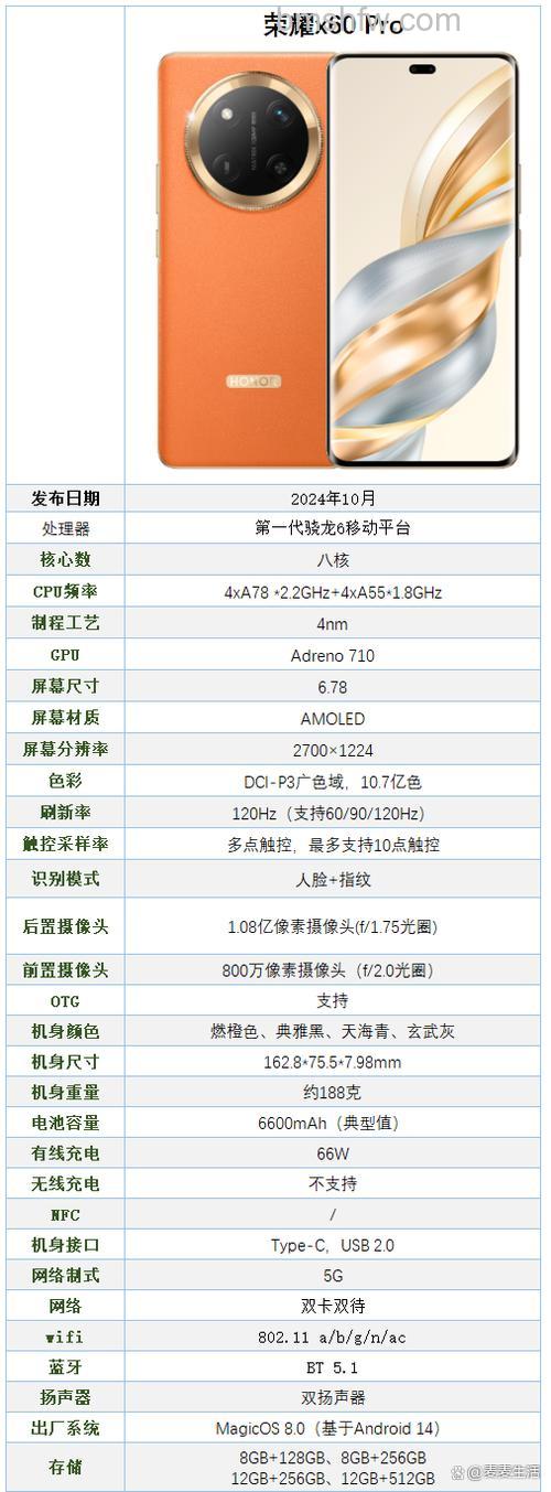荣耀X60 Pro配置参数详解：1亿像素与天玑9000+