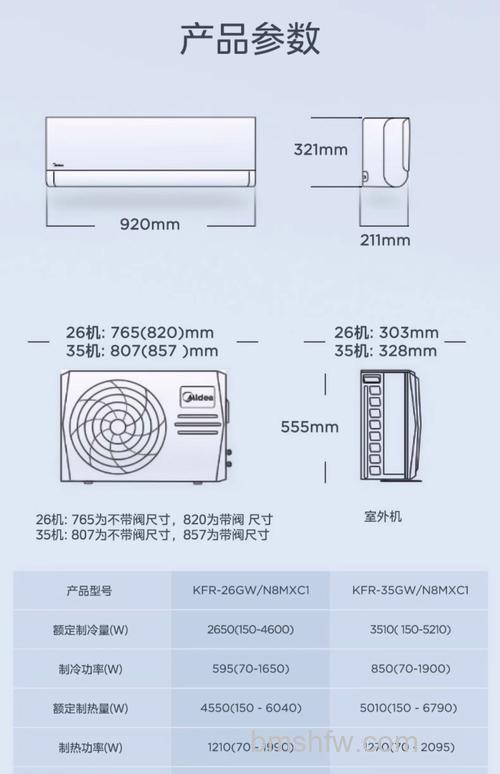 美的空调多大的尺寸适合你的空间?尺寸建议详解