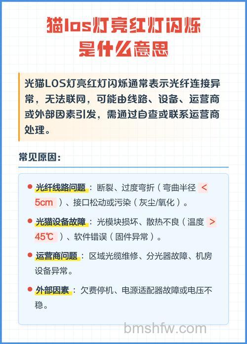 移动猫上LOS闪红灯什么意思?原因及解决方法