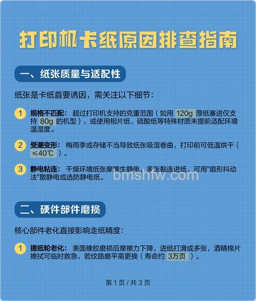 打印机卡纸原因及解决办法:四种常见故障解析