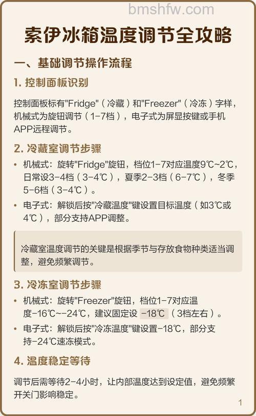 索伊冰箱怎么调温度:冷冻和冷藏档位设置指南