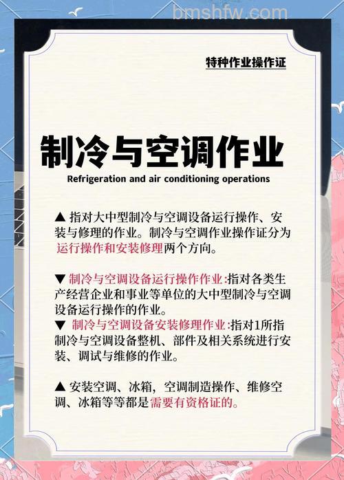 制冷与空调特种作业相关规定详解:资格、准备、操作与验收