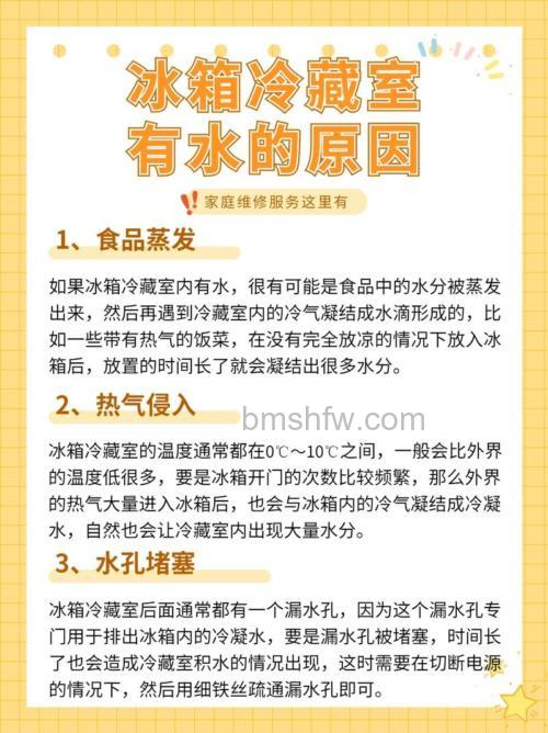 冰箱冷藏室总有水是什么原因?原因与解决方法详解
