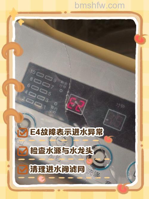 海尔洗衣机显示E4代码是什么原因？解决方法详解