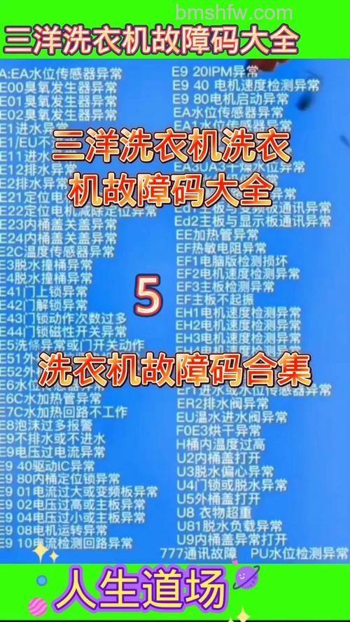 三洋洗衣机EA1是什么含义?故障原因与解决方案全解析
