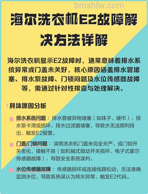 海尔洗衣机跳E2原因与解决方案详解