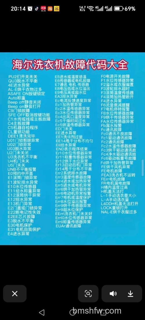 海尔洗衣机故障代码F7怎么回事?海尔洗衣机故障代码F7维修方法【详解】