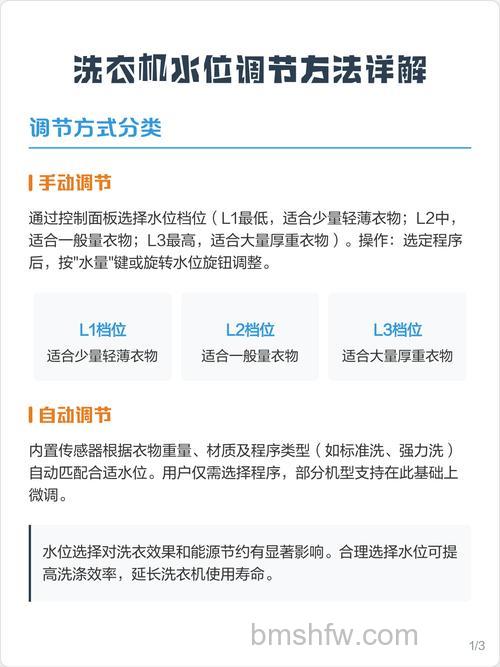 全自动洗衣机水位怎么调节?详细水位调节技巧