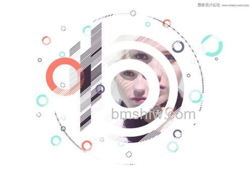 Photoshop制作抽象风格的同心圆艺术视觉海报