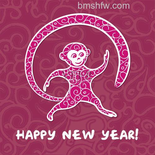 PS如何设计2016猴年大吉新年贺卡