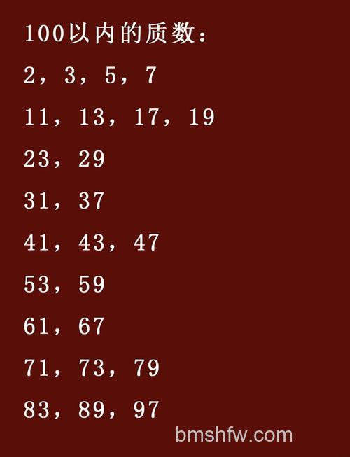 100以内的质数