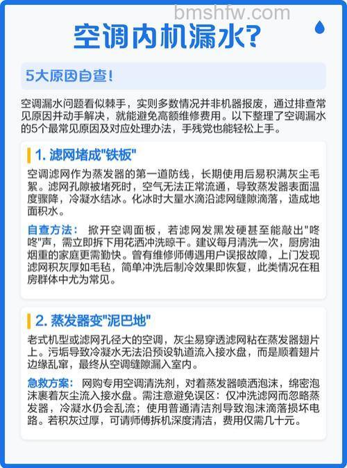 空调内漏水是什么原因?详解空调水的来源与挂机漏水问题