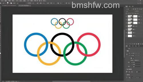 phtoshop利用图层制作一个奥运五环