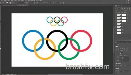 怎么用Photoshop简单制作五环效果图